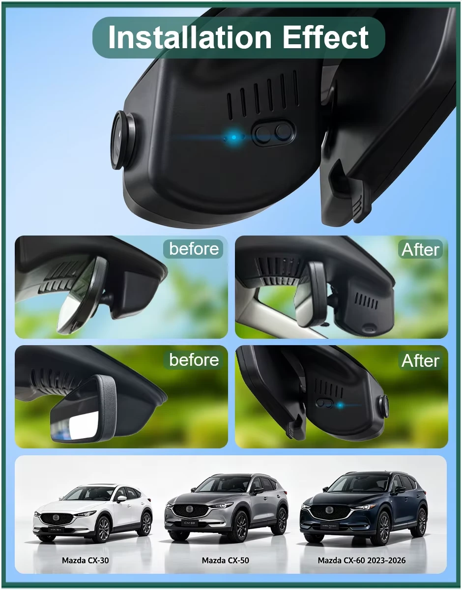 Cameră frontală Mazda CX-30 / CX-50 / CX-60, negru pe fundal alb [3]