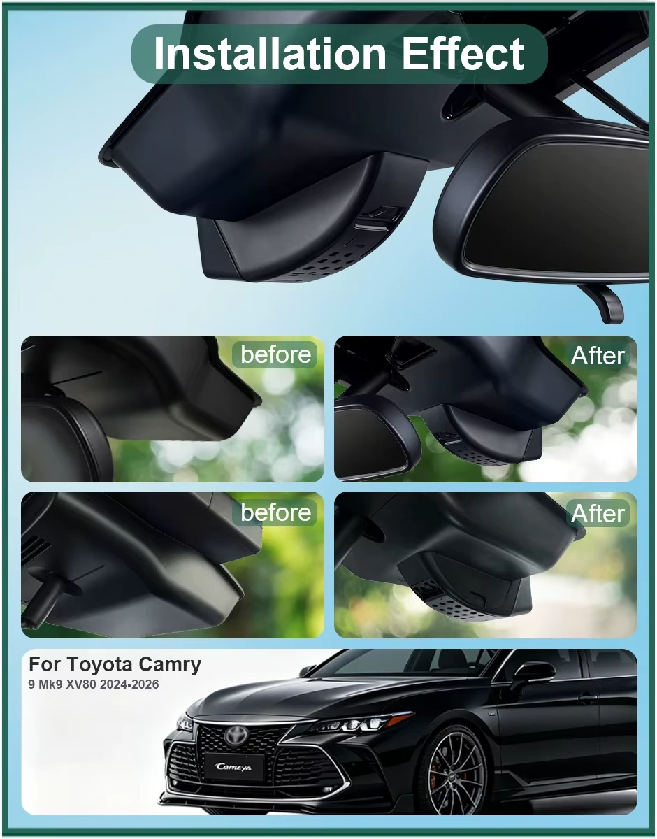 Cameră frontală Toyota Camry Mk9 XV80, carcasă 6682, negru pe fundal alb [3]