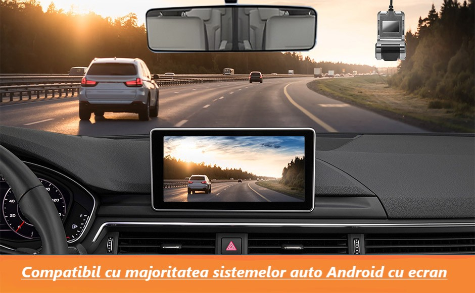 Cameră Auto DVR Compactă cu Înregistrare Full HD 720P, Design Discret și Funcții Inteligente – Compatibilă Android [12]