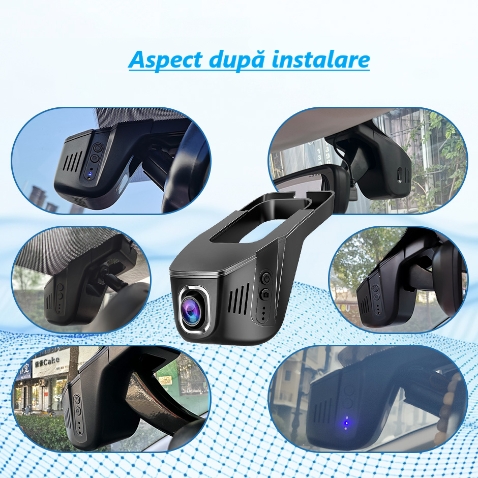 Cameră auto DVR cu rezoluție 2K, WiFi 5GHz, vedere pe timp de noapte, monitorizare 24 din 24 și senzor de impact [13]