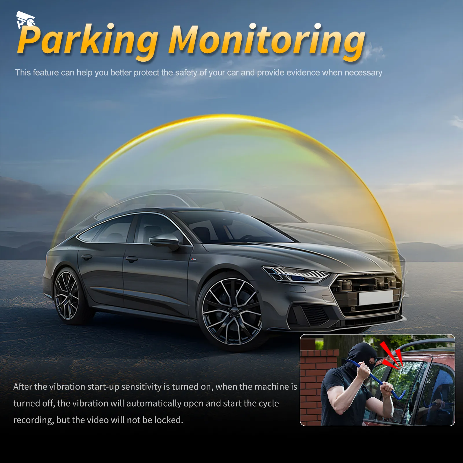 Camera Auto DVR cu WiFi, 2K, G-Senzor, 150° unghi vizual, WDR, Mod Parcare, inregistrare Loop, cu aplicatie pe telefon [9]