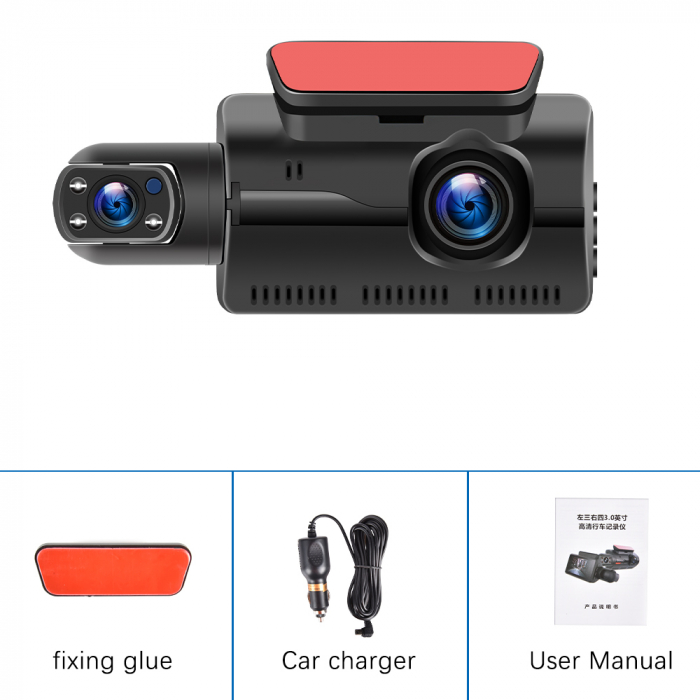 Camera Auto DVR, filmare interior exterior, Full HD 1080P, monitorizare parcare, ecran 3 inch [18]