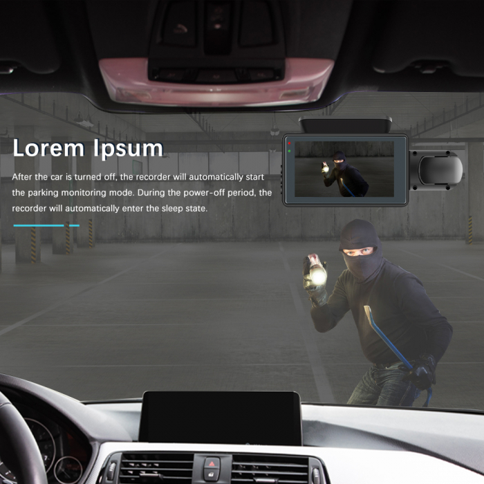 Camera Auto DVR, filmare interior exterior, Full HD 1080P, monitorizare parcare, ecran 3 inch [13]