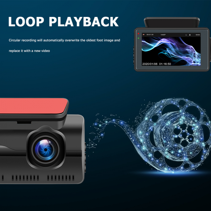 Camera Auto DVR, filmare interior exterior, Full HD 1080P, monitorizare parcare, ecran 3 inch [5]