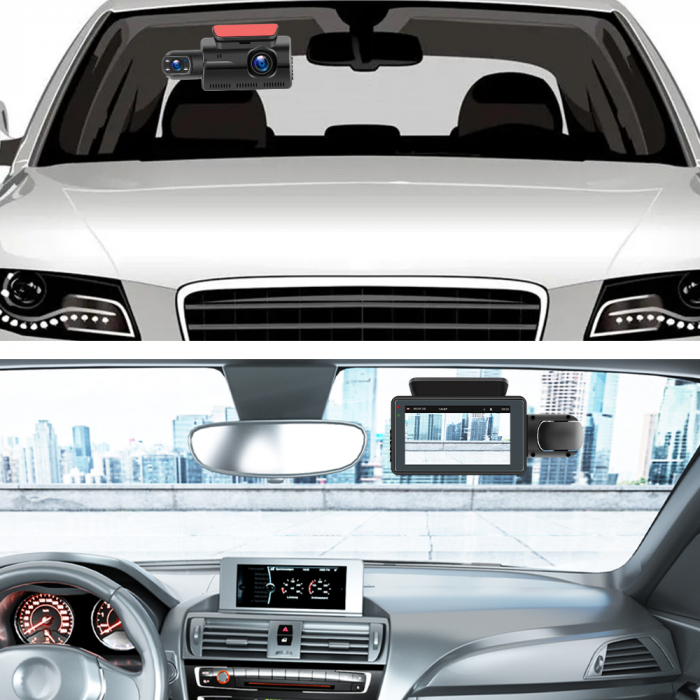 Camera Auto DVR, filmare interior exterior, Full HD 1080P, monitorizare parcare, ecran 3 inch [12]