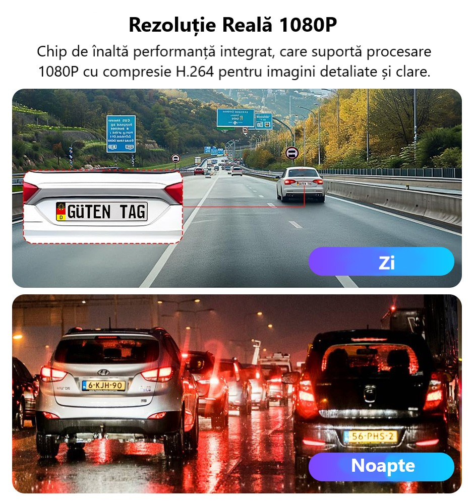 Cameră Auto DVR Full HD 1080P Ascunsă pentru Bord – Unghi Larg 140°, Suport TF 128GB, Obiectiv Rotativ, Vizibilitate Zi/Noapte [6]