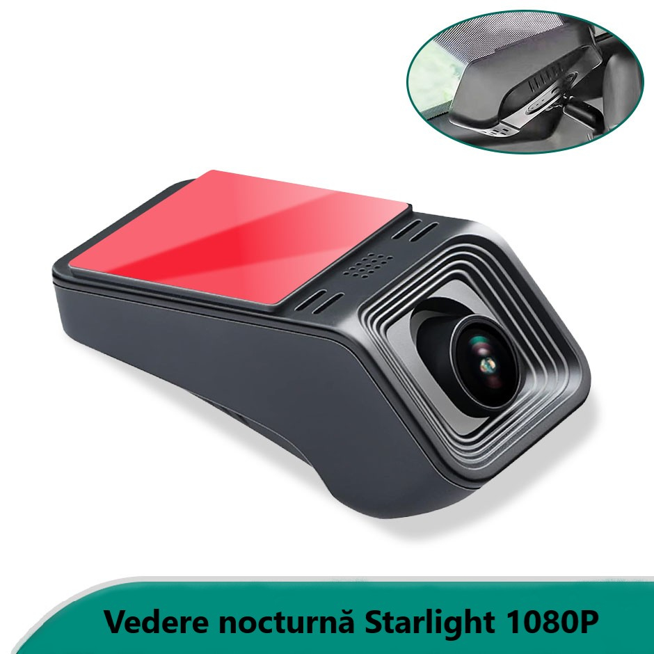 Cameră Auto DVR Full HD 1080P Ascunsă pentru Bord – Unghi Larg 140°, Suport TF 128GB, Obiectiv Rotativ, Vizibilitate Zi/Noapte [3]