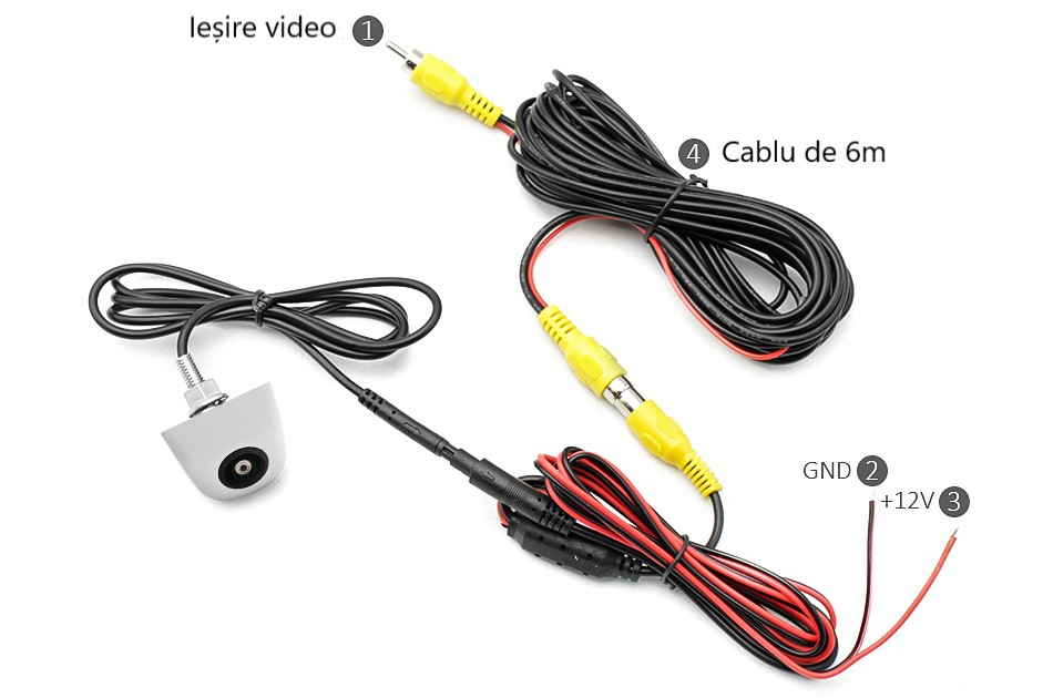 Cameră auto marșarier HD 1080p cu unghi larg 170°, lentilă fisheye, vedere pe timp de noapte Starlight, senzor Sony, rezistentă la apă IP68 [12]