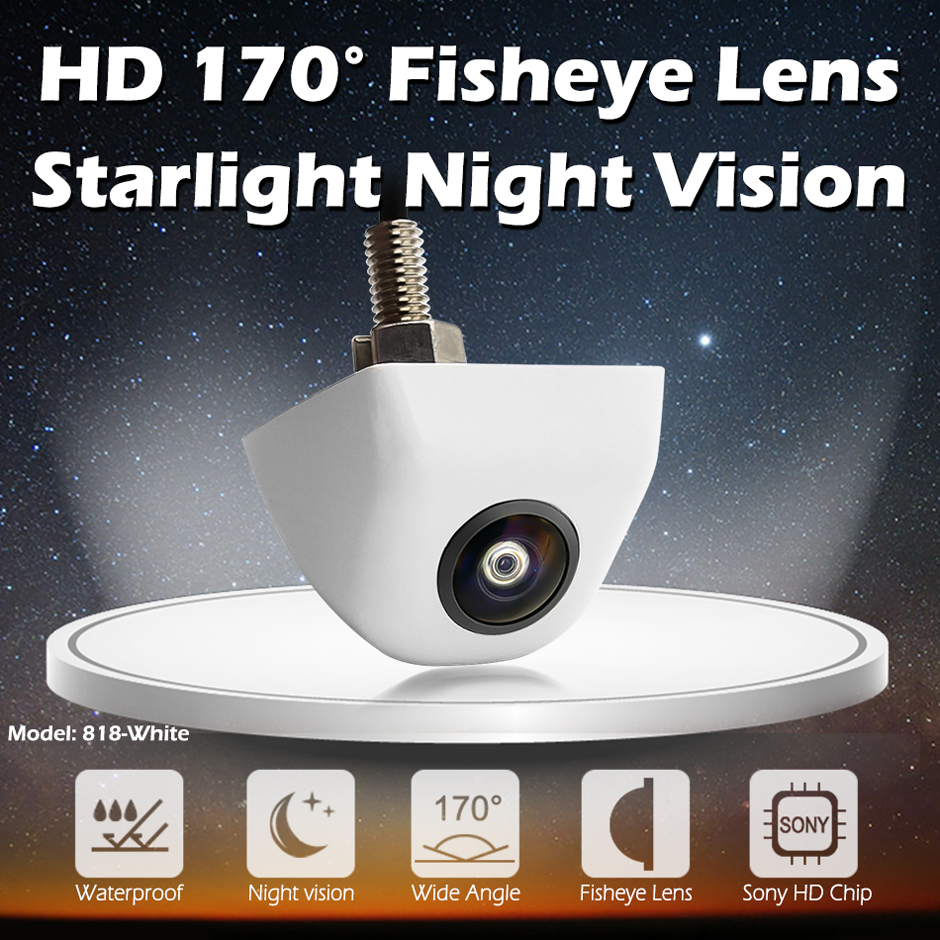 Cameră auto marșarier HD 1080p cu unghi larg 170°, lentilă fisheye, vedere pe timp de noapte Starlight, senzor Sony, rezistentă la apă IP68 [2]