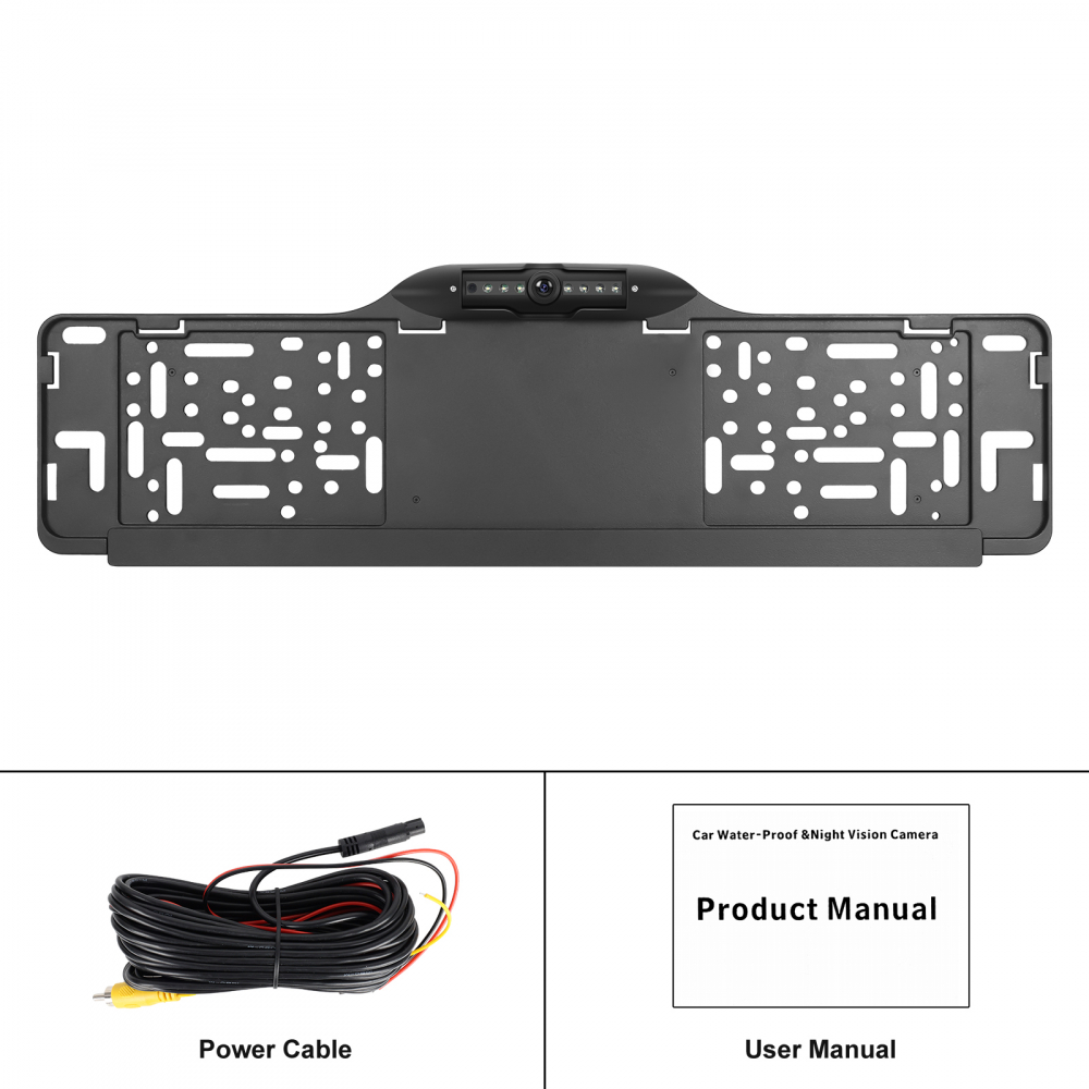 Camera Auto pentru Marsarier cu suport de numar, 170 grade, Night Vision IP67 Waterproof 720P/1080P/CVBS OEM [5]