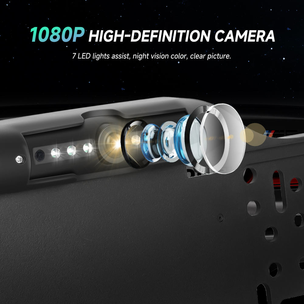 Camera Auto pentru Marsarier cu suport de numar, 170 grade, Night Vision IP67 Waterproof 720P/1080P/CVBS OEM [10]