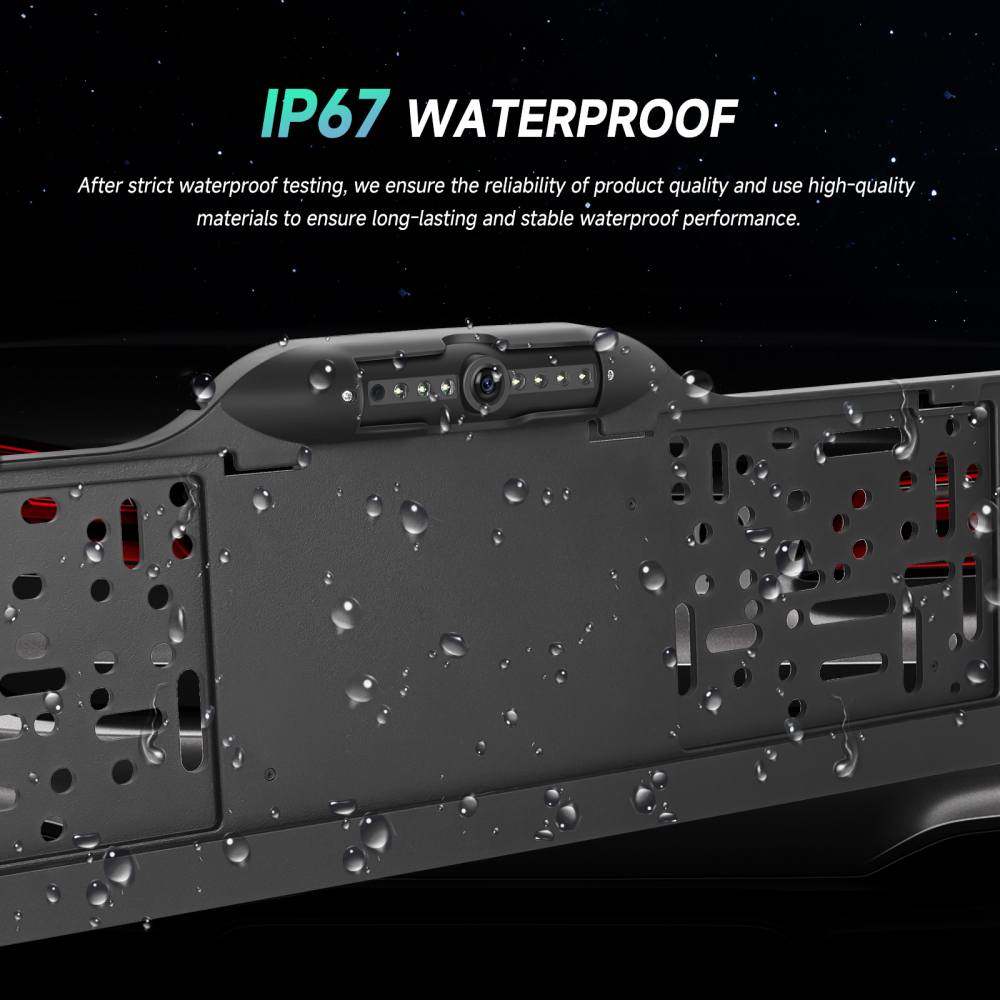 Camera Auto pentru Marsarier cu suport de numar, 170 grade, Night Vision IP67 Waterproof 720P/1080P/CVBS OEM [9]