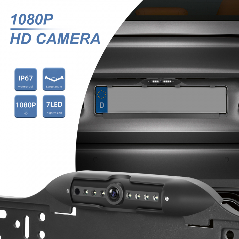 Camera Auto pentru Marsarier cu suport de numar, 170 grade, Night Vision IP67 Waterproof 720P/1080P/CVBS OEM [12]