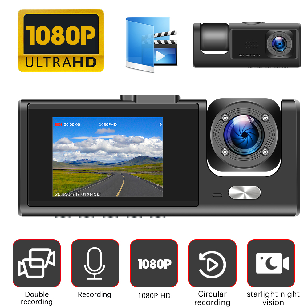 Camera de Bord DVR, 1080 FHD, camera dubla, interior exterior, unghi 150° grade Viziune nocturna [6]