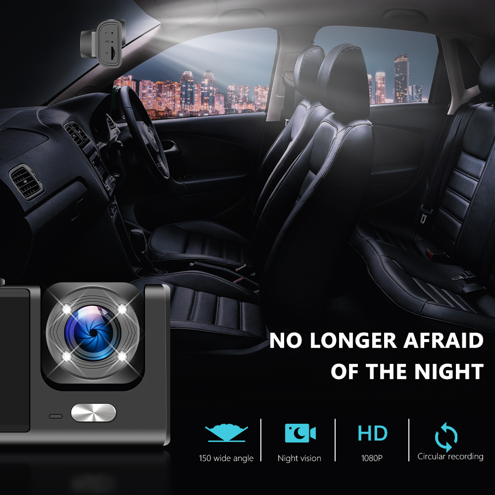 Camera de Bord DVR, 1080 FHD, camera dubla, interior exterior, unghi 150° grade Viziune nocturna [4]