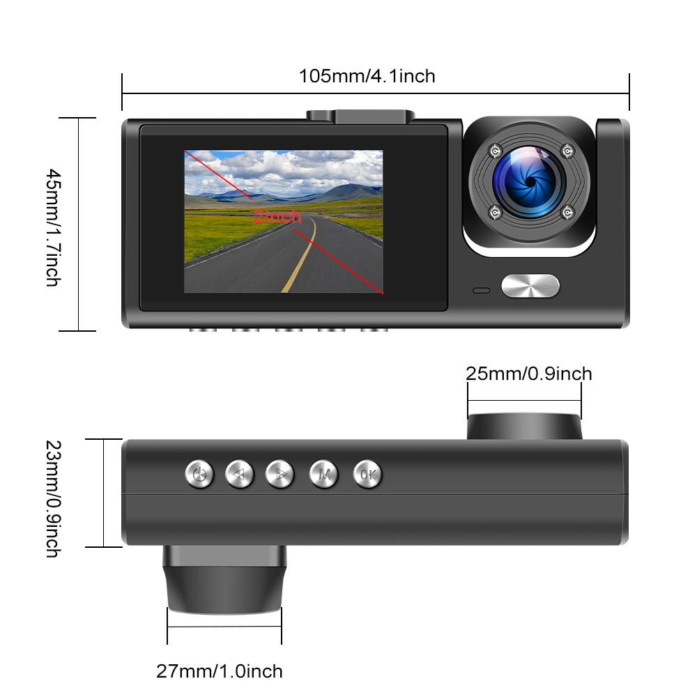 Camera de Bord DVR, 1080 FHD, camera dubla, interior exterior, unghi 150° grade Viziune nocturna [7]