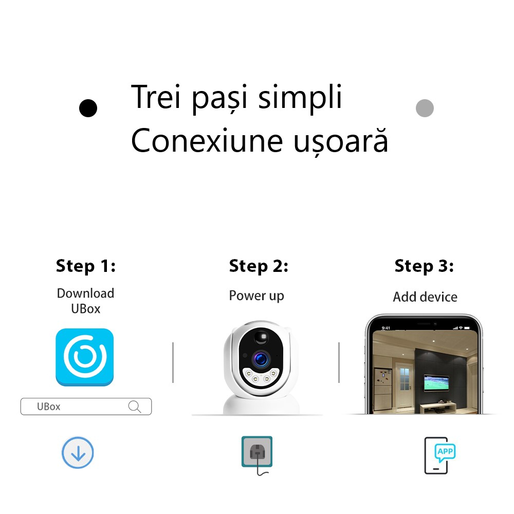 Camera de supraveghere cu cartela SIM 4G, cu acumulatori si panou solar,Rotativa, Microfon, Difuzor, Control telefon, Full HD [18]