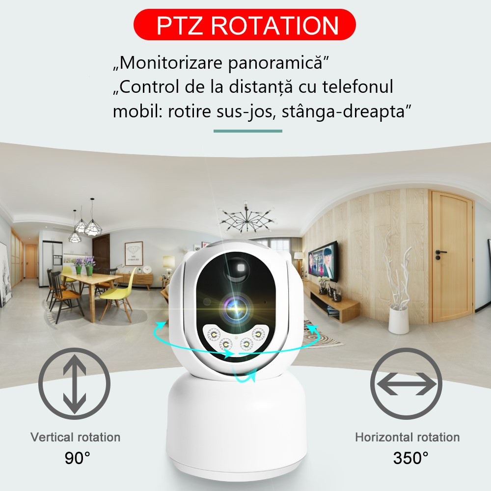 Camera de supraveghere cu cartela SIM 4G, cu acumulatori si panou solar,Rotativa, Microfon, Difuzor, Control telefon, Full HD [3]