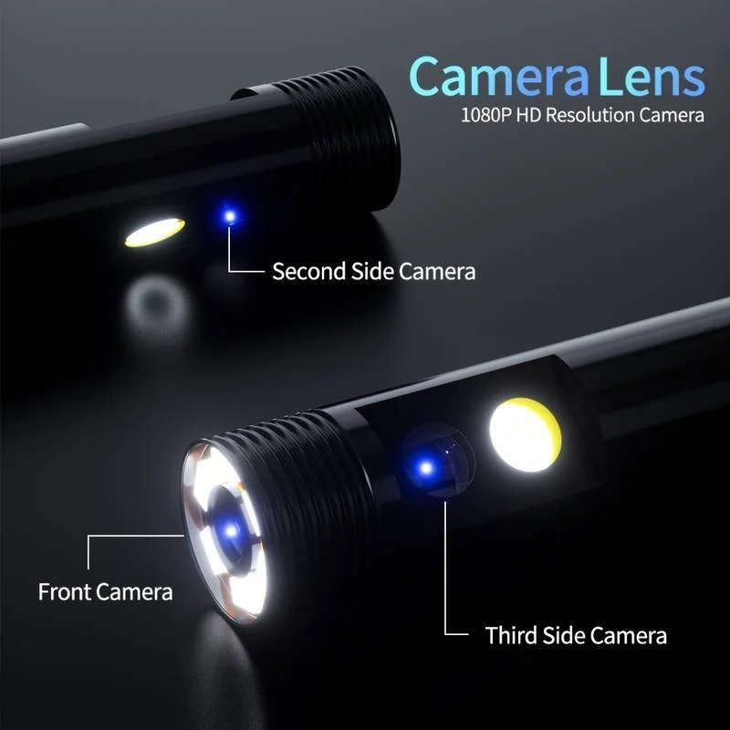 Cameră Endoscopică Duală 1080P, Ecran IPS 4.5, 3000mAh, IP68, Cablu 5m – Cameră Inspecție cu Cameră Frontală și Laterală [5]