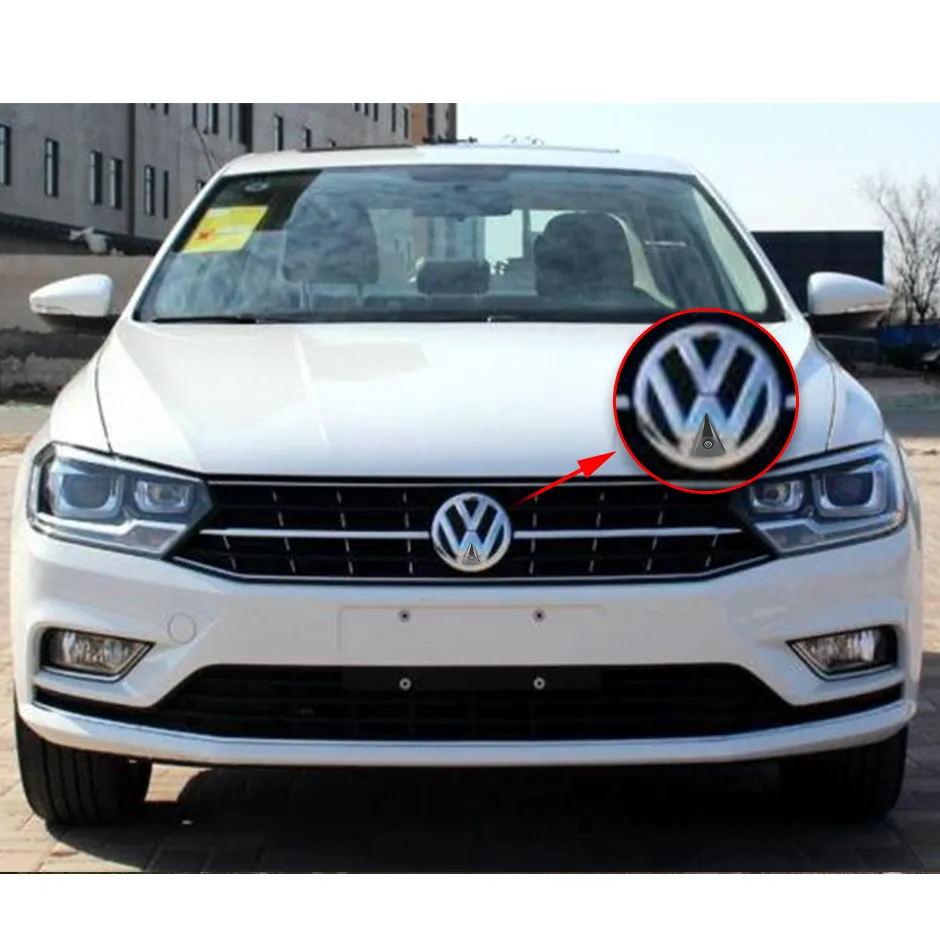 Cameră frontală AHD dedicată Volkswagen, montaj OEM în siglă, unghi 170°, rezistentă la apă și șocuri (IP68), compatibilă cu unități multimedia RCA [3]