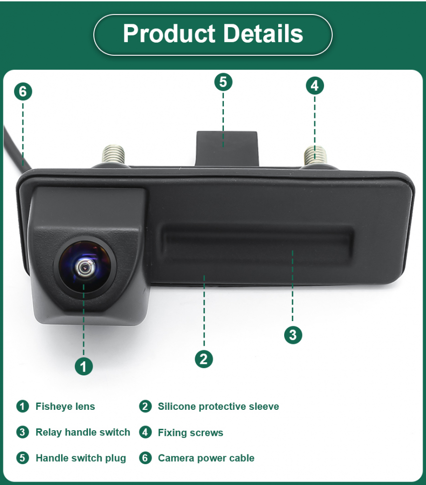 Camera marasarier AHD 1080p, unghi larg de 170° dedicata cu Starlight Nightvision pentru Skoda Octavia, Rapid, Fabia, Superb, Yeti, Roomster [7]