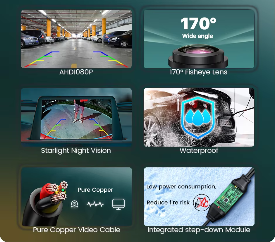 Camera marasarier AHD 1080p, unghi larg de 170° dedicata cu Starlight Nightvision pentru Skoda Octavia, Rapid, Fabia, Superb, Yeti, Roomster [6]