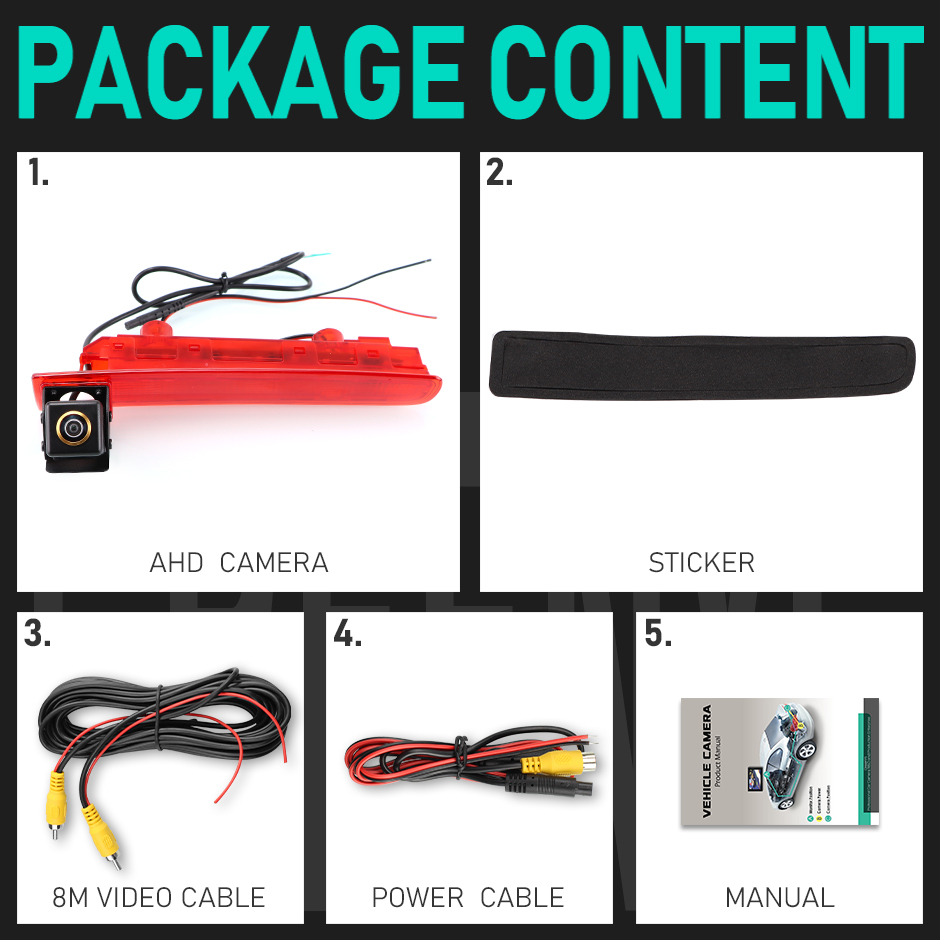 Cameră Marșarier AHD 1080P, Unghi 170° pentru VW Transporter T5 T6 Van 2010–2019 [11]
