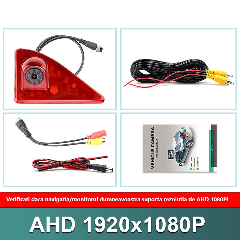 Cameră marșarier dedicată Renault Master / Opel Movano / Nissan NV400, AHD 1080P, unghi larg 170°, viziune nocturnă IR, compatibilă frână stop spate [8]