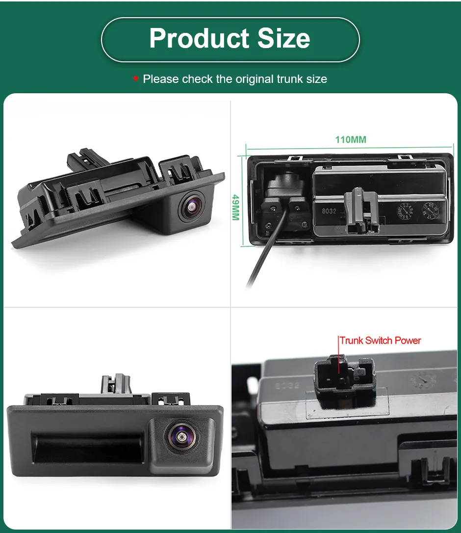 Cameră Marșarier HD cu Night Vision Starlight pentru Audi A4 B9, A3 8V, Q7, A6/A7/A8 C7 – IP68, unghi 170°, RCA [4]