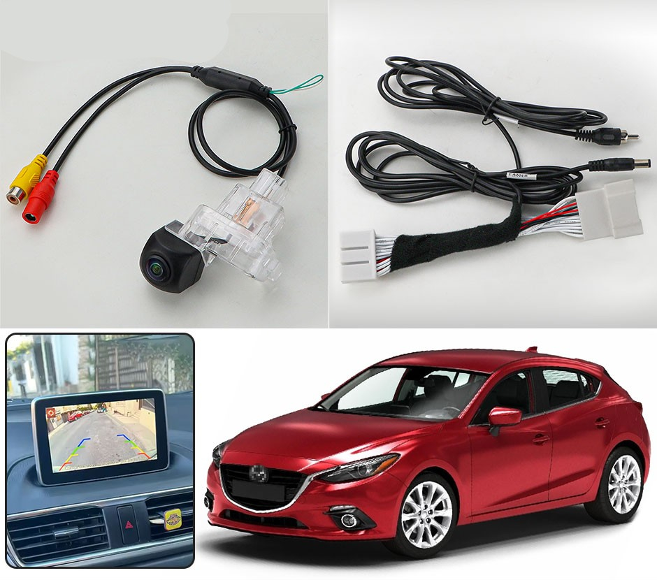 Camera marsarier HD, dedicata Mazda 3 Hatchback (2014-2018), integrare OEM,vedere nocturna,unghi larg [4]