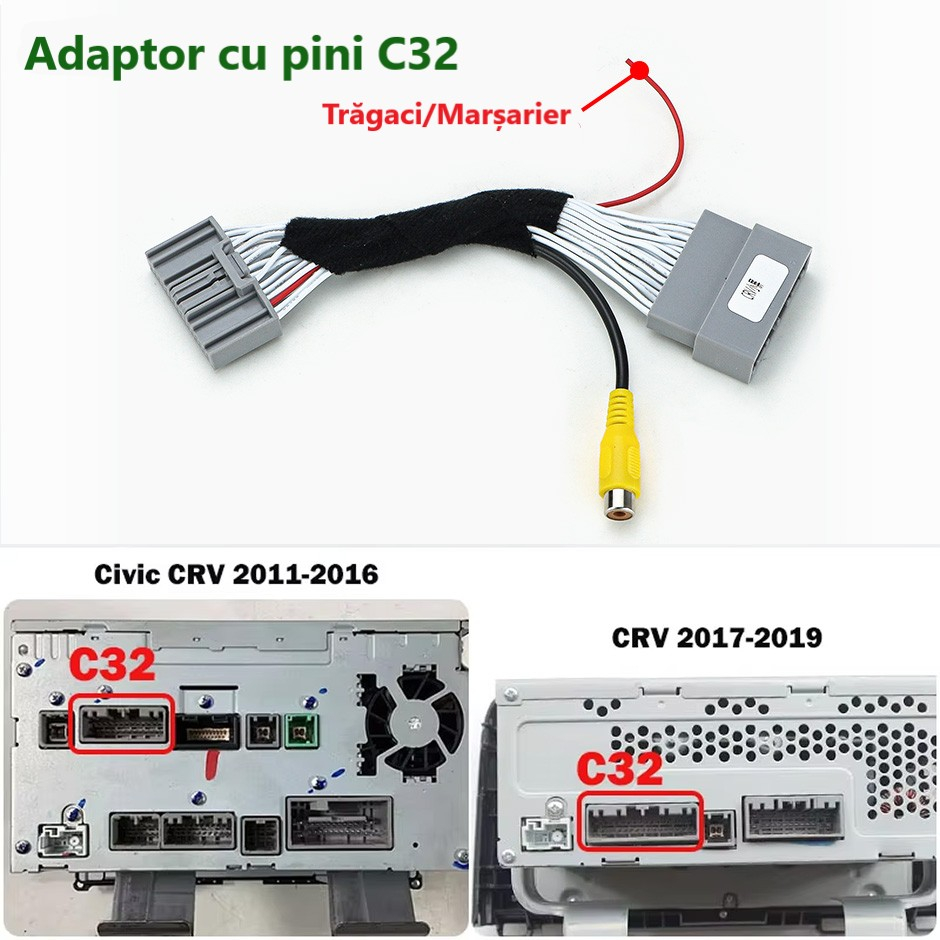 Camera marsarier HD,dedicata Honda Civic CRV (2011-2019),integrare OEM,vedere nocturna,unghi larg [3]