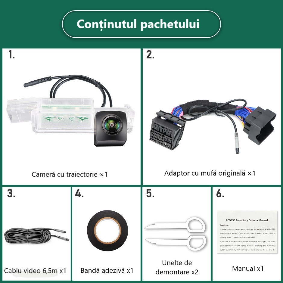 Camera marsarier HD, dedicata Seat Leon MK3 (2015-2020), integrare OEM,vedere nocturna,unghi larg [6]