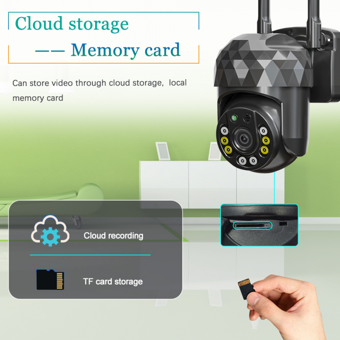 Cameră WiFi de Supraveghere 1080P HD, 355° Rotire și 90° Înclinare, IP66, Night Vision și Alarmă Integrată [2]