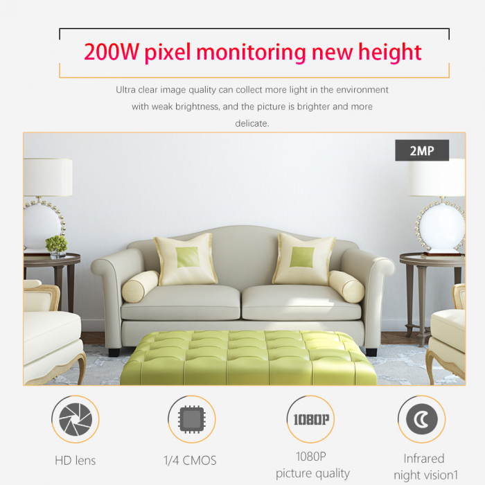 Cameră WiFi de Supraveghere 1080P HD, 355° Rotire și 90° Înclinare, IP66, Night Vision și Alarmă Integrată [15]