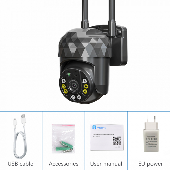 Cameră WiFi de Supraveghere 1080P HD, 355° Rotire și 90° Înclinare, IP66, Night Vision și Alarmă Integrată [19]