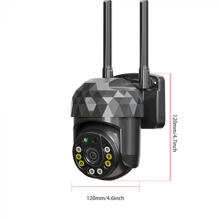 Cameră WiFi de Supraveghere 1080P HD, 355° Rotire și 90° Înclinare, IP66, Night Vision și Alarmă Integrată [8]