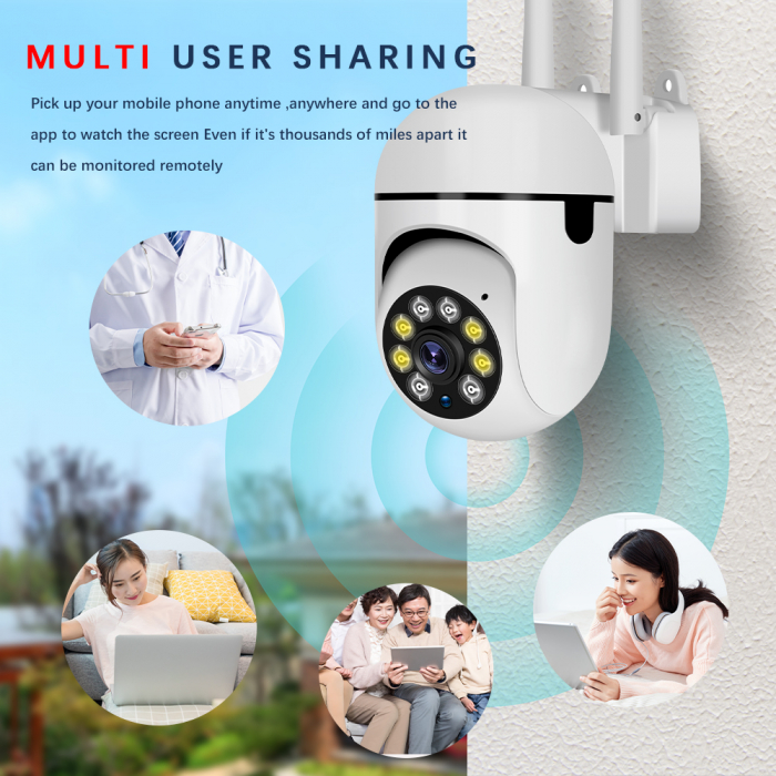 Cameră WiFi de Supraveghere 1080P HD, 360° Rotire și 90° Înclinare, IP66, Night Vision și Alarmă Integrată, aplicatie Android si IOS [11]