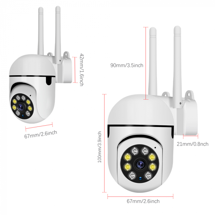 Cameră WiFi de Supraveghere 1080P HD, 360° Rotire și 90° Înclinare, IP66, Night Vision și Alarmă Integrată, aplicatie Android si IOS [18]