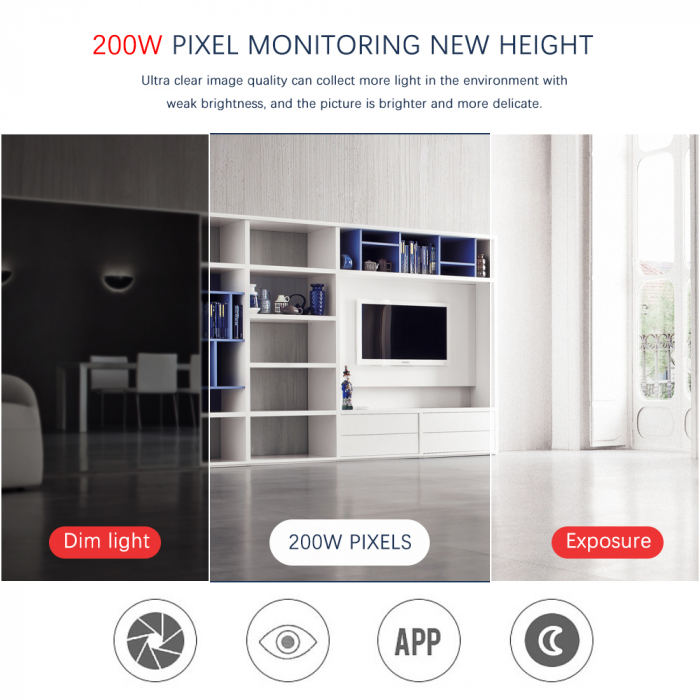 Cameră WiFi de Supraveghere 1080P HD, 360° Rotire și 90° Înclinare, IP66, Night Vision și Alarmă Integrată, aplicatie Android si IOS [3]
