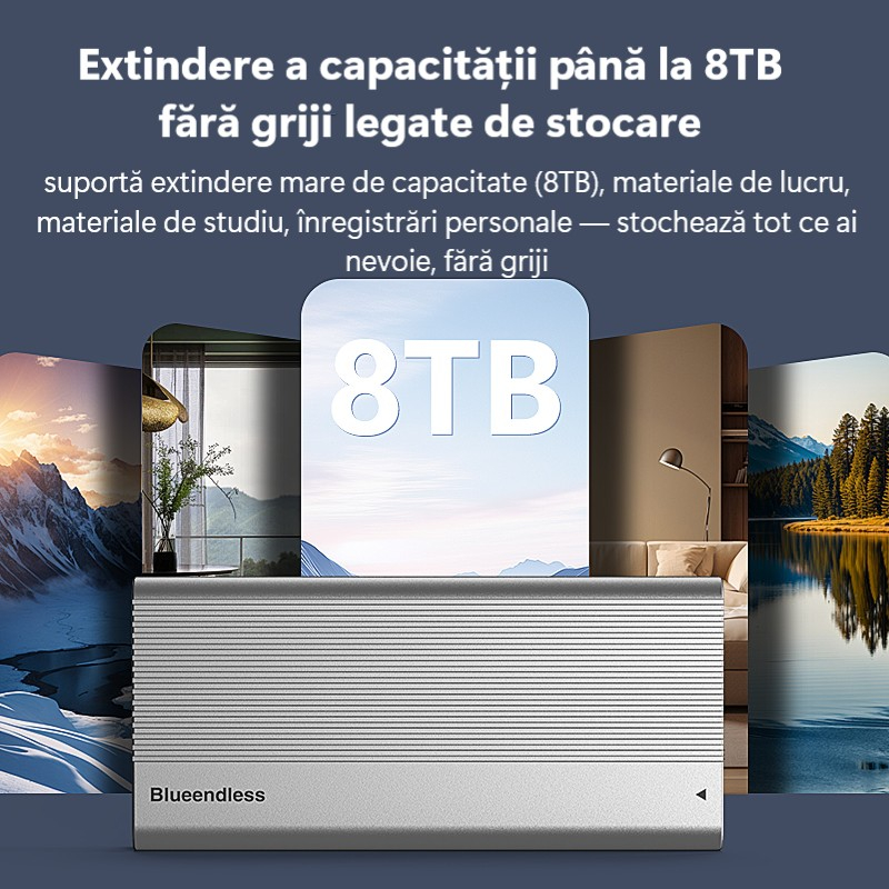 Adaptor SSD M.2 NVMe Blueendless, 40Gbps, Răcire Activă cu Ventilator, Compatibil Thunderbolt 43, Suport până la 8TB, Aluminiu, USB 4.0, Transfer Ultra Rapid [7]