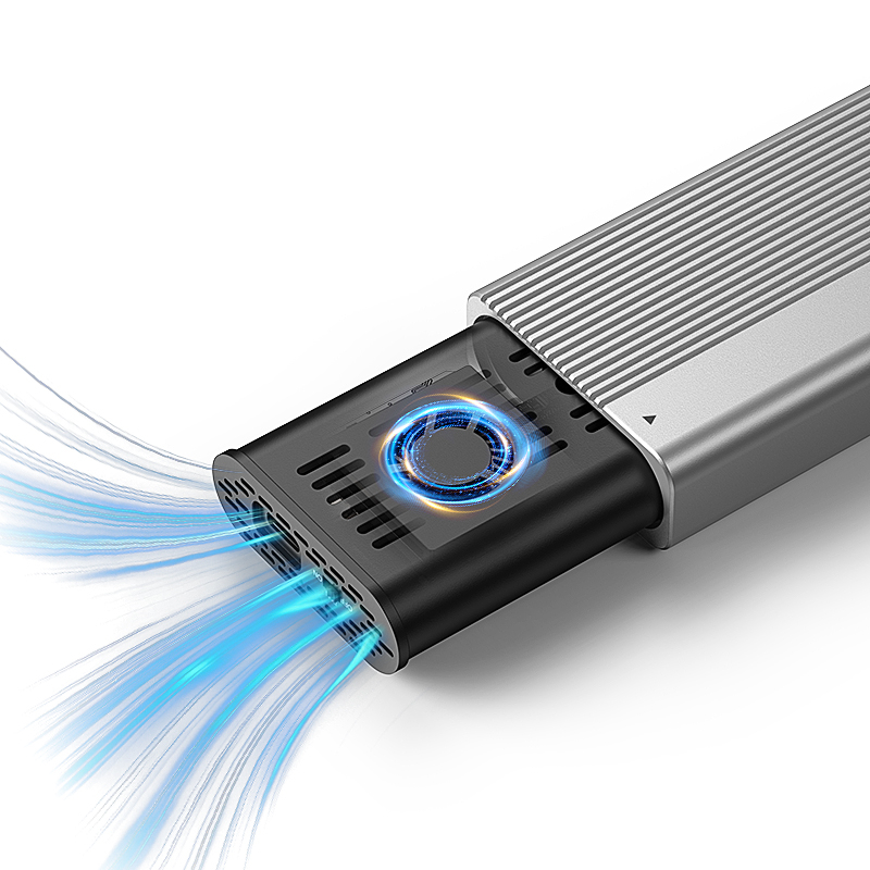 Adaptor SSD M.2 NVMe Blueendless, 40Gbps, Răcire Activă cu Ventilator, Compatibil Thunderbolt 43, Suport până la 8TB, Aluminiu, USB 4.0, Transfer Ultra Rapid [3]