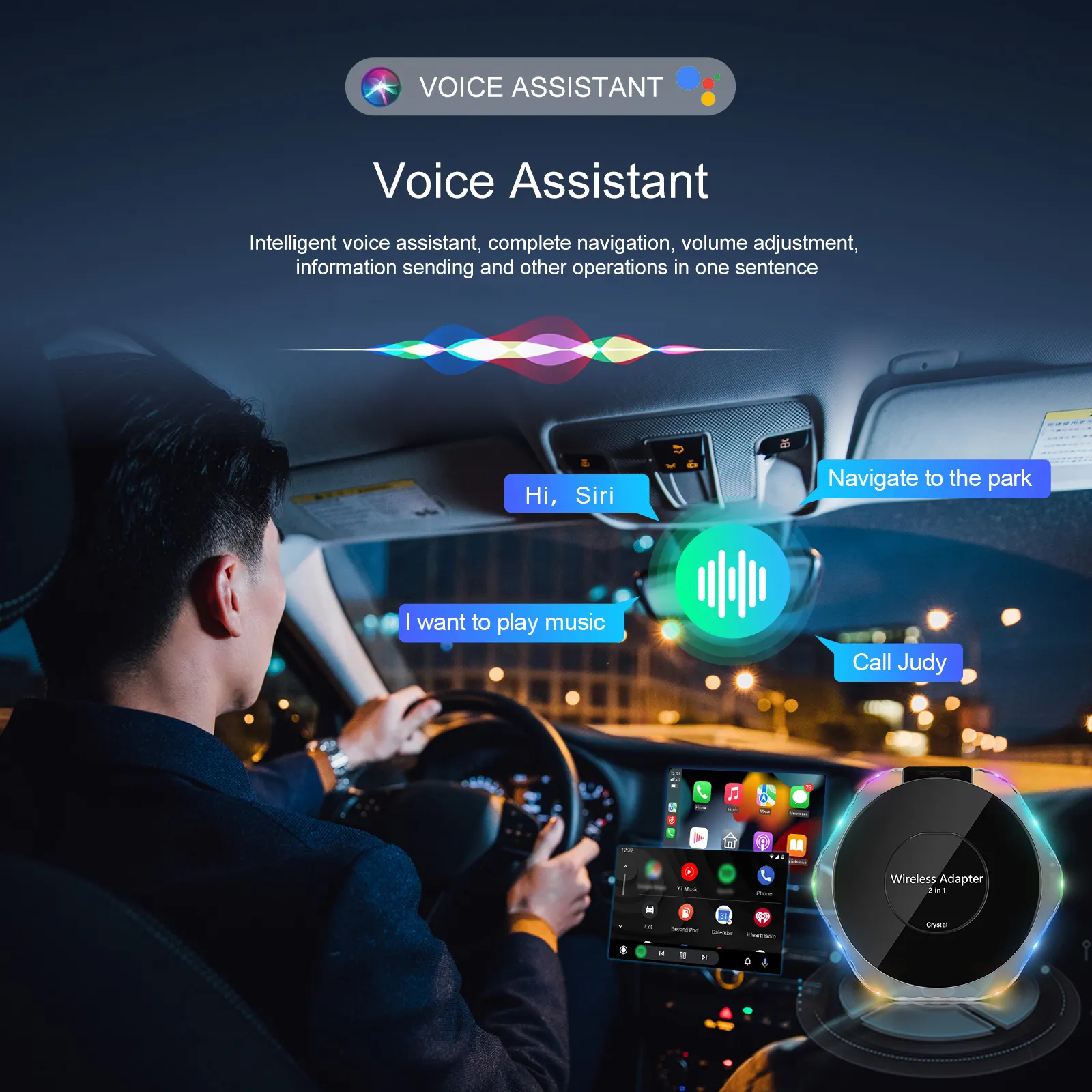 Carplay AI Box Universal pentru Toate Mașinile cu Carplay și Android Auto - Transformă Conexiunea Cablului în WiFi, Bluetooth 4.2, WiFi 5.8G [6]