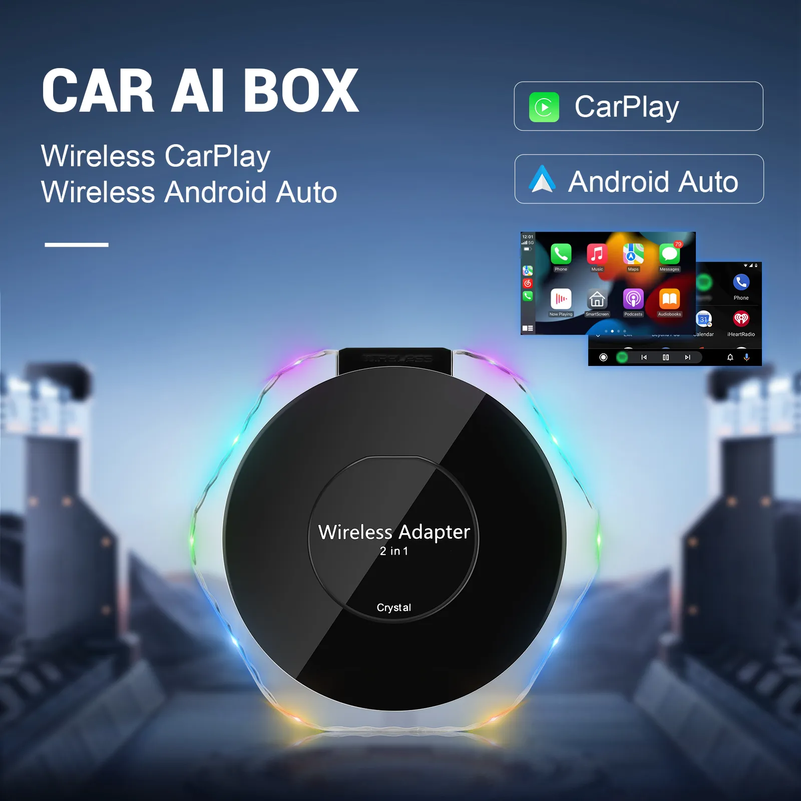 Carplay AI Box Universal pentru Toate Mașinile cu Carplay și Android Auto - Transformă Conexiunea Cablului în WiFi, Bluetooth 4.2, WiFi 5.8G [10]