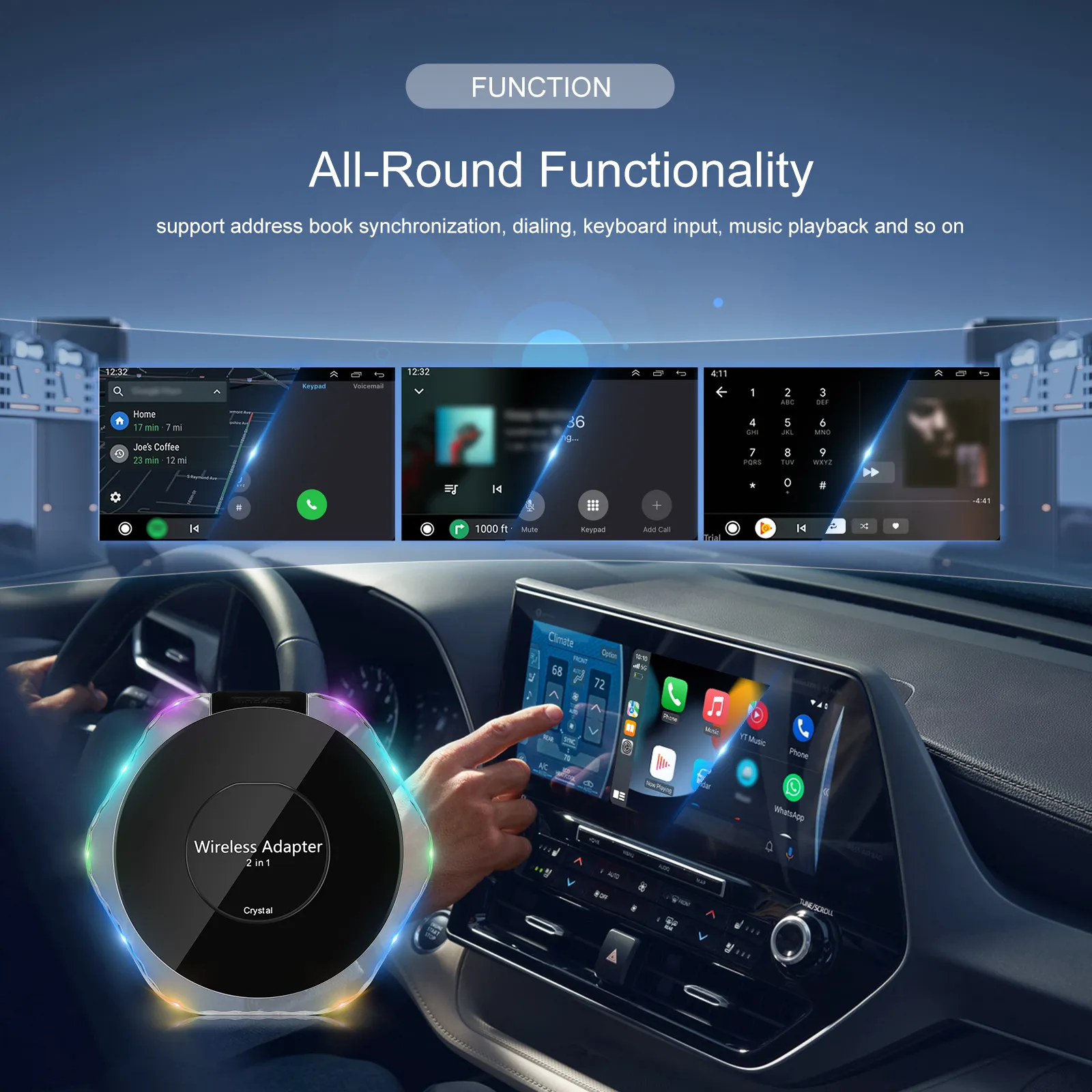 Carplay AI Box Universal pentru Toate Mașinile cu Carplay și Android Auto - Transformă Conexiunea Cablului în WiFi, Bluetooth 4.2, WiFi 5.8G [8]