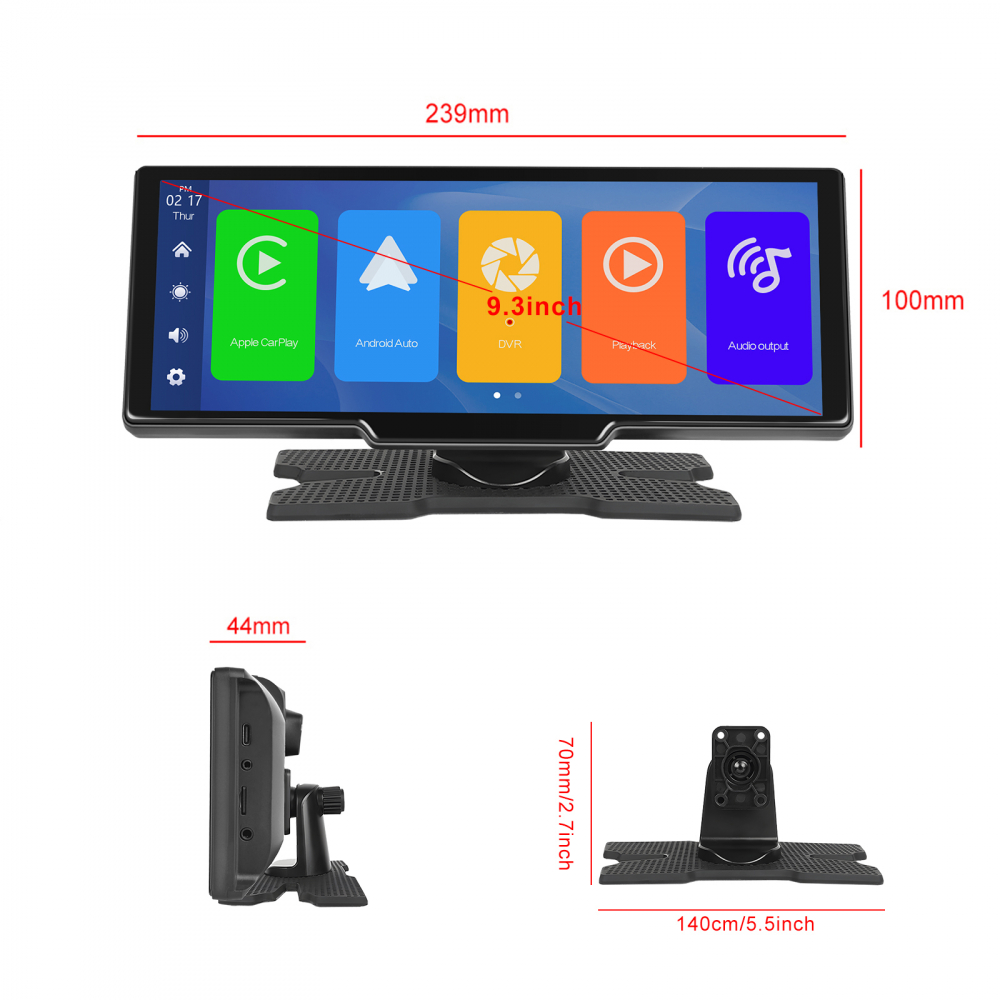 CarPlay si Android Auto Wireless 23.9 cm (9.3 inch) + Camera DVR inregistrare trafic + Card 64 GB Cadou [9]