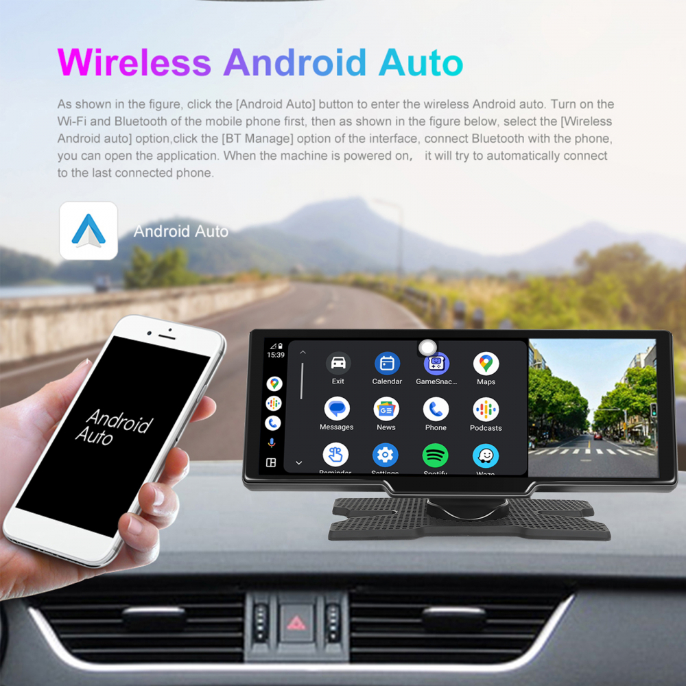 CarPlay si Android Auto Wireless 23.9 cm (9.3 inch) + Camera DVR inregistrare trafic + Card 64 GB Cadou [5]