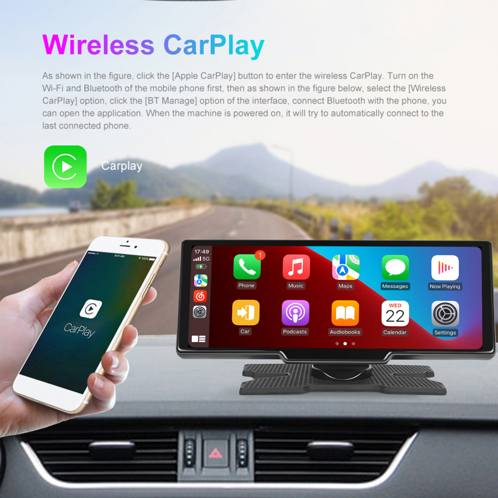 CarPlay si Android Auto Wireless 23.9 cm (9.3 inch) + Camera DVR inregistrare trafic + Card 64 GB Cadou [7]