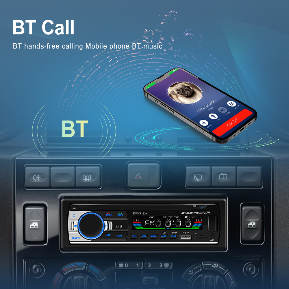 Casetofon auto universal, MP3 PLAYER 1DIN, 60W X4, Bluetooth,USB, CARD SD, AUX, intrare RCA subwoofer [5]