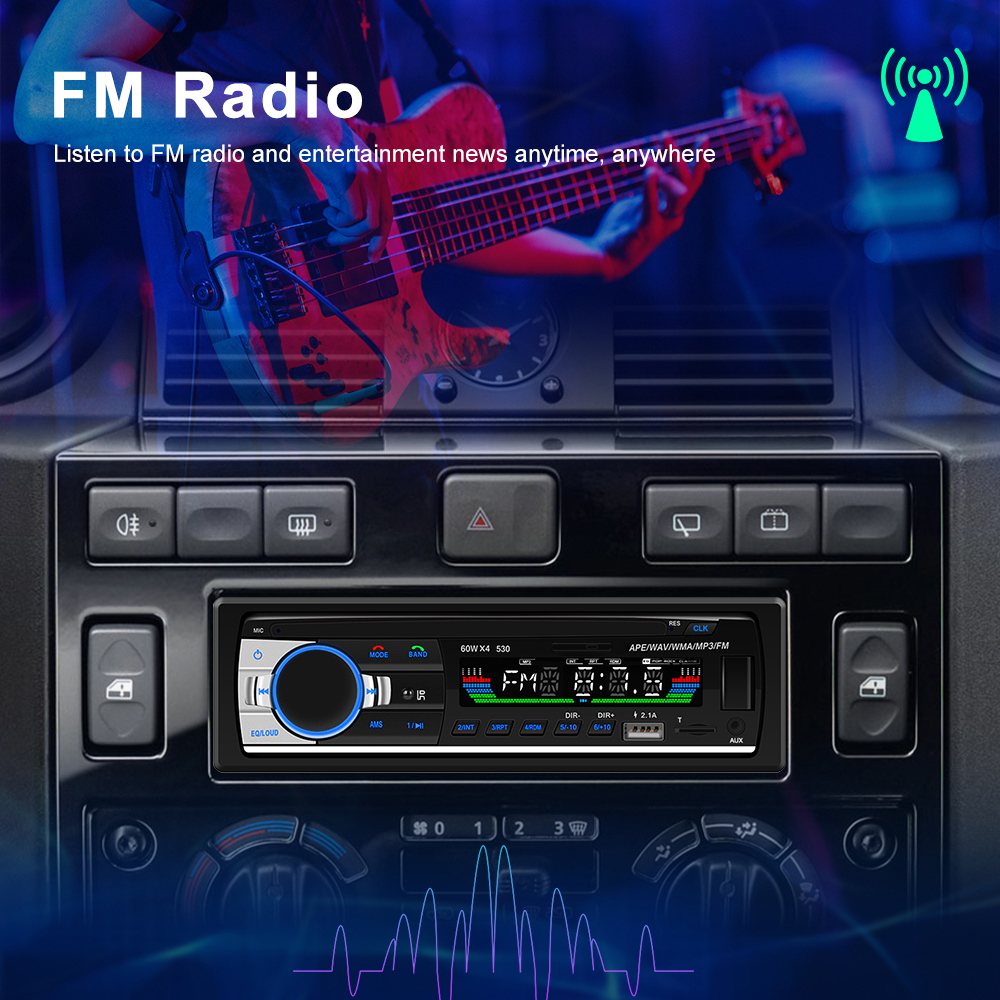 Casetofon auto universal, MP3 PLAYER 1DIN, 60W X4, Bluetooth,USB, CARD SD, AUX, intrare RCA subwoofer [4]