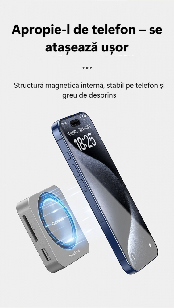 Cititor Magnetic SSD Hub USB-C Suport NVMe M.2 2230 10Gbps 100W PD HDMI 4K60Hz Aluminiu Premium MC906 [2]